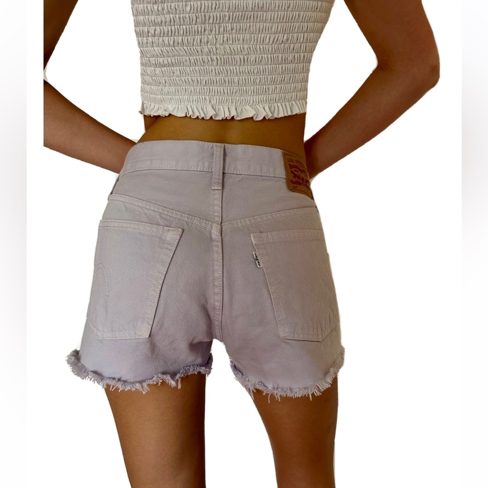 Levi's® Women's 501™ Original Mid-Rise Jean Shorts Washed Lilac 27 Lavender EUC